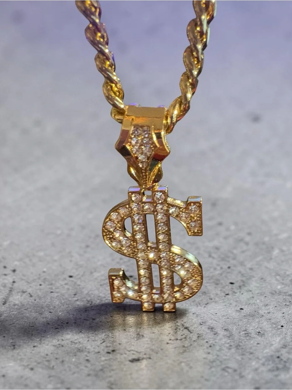 Gold tone 18 “ chain with $ pendant NIP